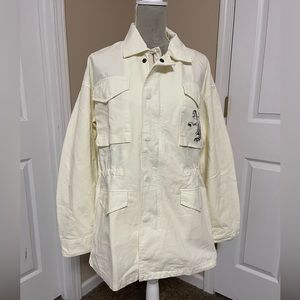 NEW UNISEX Spirit Jersey Oversized NY Loyalty Ivory Utility Jacket SM MSRP $298